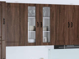 Wall Glass Cabinet PORTO Brown Oak 60 x 31 x 100 cm 885532
