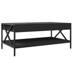 ZNTS Coffee Table with Infinity LED Black 90x50x38 cm 847707