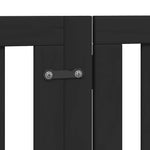 Dog Gate with Door Foldable 15 Panels Black 750 cm Poplar Wood 3155658
