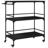 Kitchen Trolley Black 100.5x50x105 cm Engineered Wood 842331