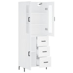 Highboard White 69.5x34x180 cm Engineered Wood 3198657