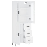 Highboard White 69.5x34x180 cm Engineered Wood 3198657