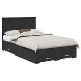 Bed Frame with Headboard Black 120 x 190 cm Engineered Wood 3409668