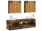 Bathroom Cabinet Set 5 pcs Smoked Oak Engineered Wood 3406691