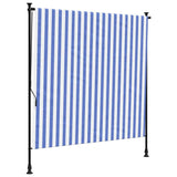 Outdoor Roller Blind Blue and White 200x270 cm Fabric&Steel 368767