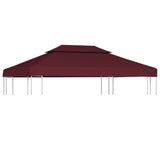 2-Tier Gazebo Top Cover 310 g/m 4x3 m Bordeaux 44761