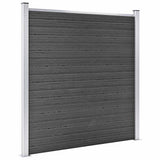 Fence Panel Set WPC 1737x186 cm Black 3070437