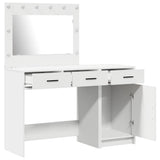 Dressing Table with Mirror Lights 2 pcs White Engineered wood 3334227