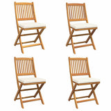 Folding Chair 4 pcs White 49 x 57.5 x 92cm Solid Acacia wood 3329121