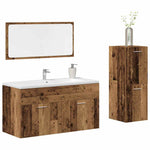 ZNTS 3 Piece Bathroom Furniture Set Old Wood Engineered Wood 3328593