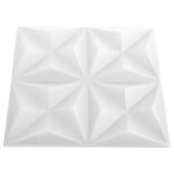 3D Wall Panels 48 pcs 50x50 cm Origami White 12 m² 150914