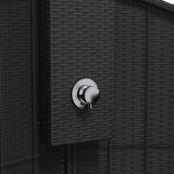 Outdoor Shower Black 100x100x241.5 cm Poly Rattan and Acacia Wood 368212