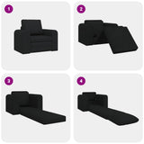 Folding Sofa Bed Black 98 x 71 x 83 cm Fabric 42030502