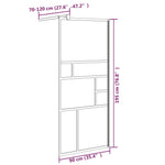 Walk-in Shower Wall 90x195 cm ESG Glass White 151869