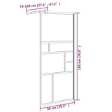 Walk-in Shower Wall 90x195 cm ESG Glass White 151869