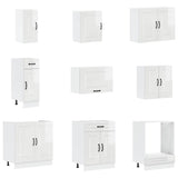14 Piece Kitchen Cabinet Set "Porto" Gloss White Engineered Wood 3314993