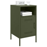 ZNTS Bedside Cabinets 2 pcs Olive Green 36x39x68 cm Steel 843075