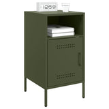 ZNTS Bedside Cabinets 2 pcs Olive Green 36x39x68 cm Steel 843075