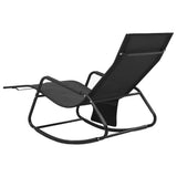 Sun Lounger Steel and Textilene Black 317591