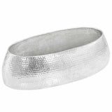 Coffee Table Hammered Silver 100x50x28 cm Aluminium 246506