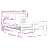 Bookcase Bed without Mattress 160x200 cm Solid Wood Pine 3309968
