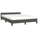 Bed Frame without Mattress Dark Grey 135x190cm Double Velvet 349906