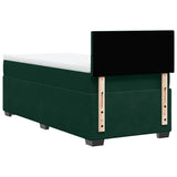 Box Spring Bed with Mattress Dark Green 90x190 cm Velvet 3286183