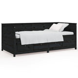 Day Bed without Mattress Black 90x190 cm Single Solid Wood Pine 820915