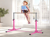 Height Adjustable Gymnastics Horizontal Bar for Kids, Children Junior Kip High Bar Fitness, Pink T3398P347570