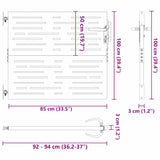 Garden Gate with Lock Black 85 x 100 cm Powder-coated steel 42015874