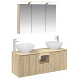 Bathroom Cabinet Set 4 pcs Sonoma Oak Engineered Wood 3406497