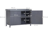 Garden Storage Cabinet, Outdoor Tool Shed, Potting Bench Table with Galvanized Top and Two Shelves T3398P377603