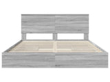 Storage Bed Grey Sonoma 140 x 200 cm Engineered Wood 3409557
