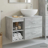Bathroom Furniture Set 2 pcs Concrete Grey Engineered Wood 3403915