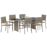 Garden Dining Set 7 pcs Grey Poly Rattan 3365425