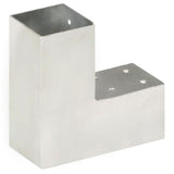 Post Connectors 4 pcs L Shape Galvanised Metal 71x71 mm 145454
