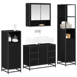 Bathroom Furniture Set 4 pcs Black Oak Engineered Wood 3402464