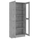 Vitrine Cabinet Grey Sonoma 82.5x30.5x185 cm Engineered Wood 815622