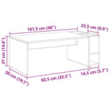 Coffee Table Grey Sonoma 101.5 x 50 x 37 cm Engineered Wood 891197