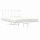 Metal Bed Frame without Mattress with Headboard White 135x190cm 374485
