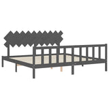 Bed Frame without Mattress Grey 200x200 cm Solid Wood Pine 3193488