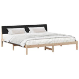 Bed frame Brown and black 200 x 200 cm Solid pine wood 3394350