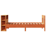 ZNTS Bookcase Bed without Mattress Wax Brown 90x190 cm Single Solid Wood Pine 3323205