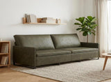 3 Seater Sofa Army Green 220 x 81 x 82 cm Faux Suede Fabric 42041006