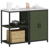 Kitchen Storage Set HATTEM 2 pcs Olive Green Cold-rolled Steel 3392690