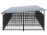 Outdoor Dog Kennel with Roof Steel 9.38 m 3124592
