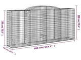 Arched Gabion Baskets 4 pcs 300x50x180/200 cm Galvanised Iron 3146775