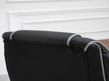 Faux Leather Executive Office Chair, with Contrast Piping - Black/White T3398P343013