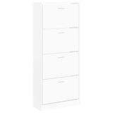 Shoe Cabinet White 63x24x147 cm Engineered Wood 342542