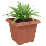 Square Flower Pot 24 pcs Brick Red 28.5 x 28.5 x 22 cm Plastic 42020344